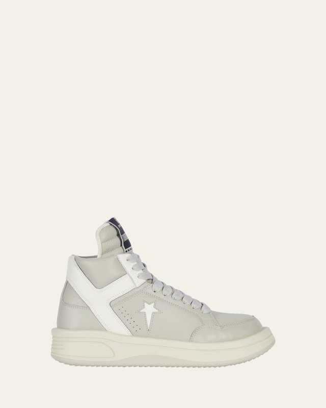 TURBOWPN Leather High-Top Sneakers
